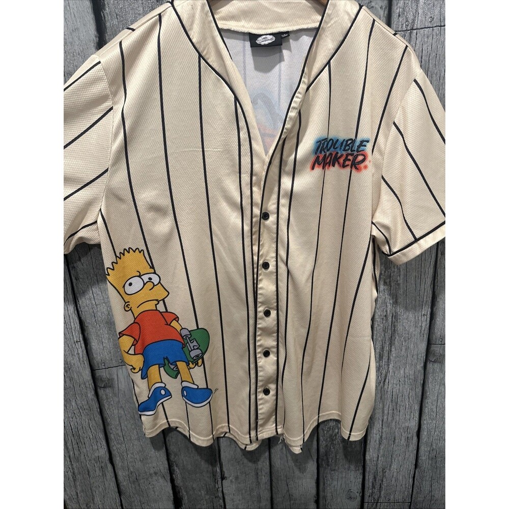 The Simpsons Trouble Maker Welcome to The Neighborhood Baseball Jersey Size L